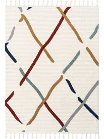 Peptal Cream & Brown Trellis Area Rug