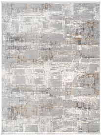 Verbina Grey & Beige Abstract Dining Room Rug