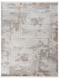 Verbina Cream & Grey Geometric Bedroom Rug