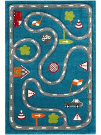 Cooptik Blue & Grey Scandi Living Room Rug