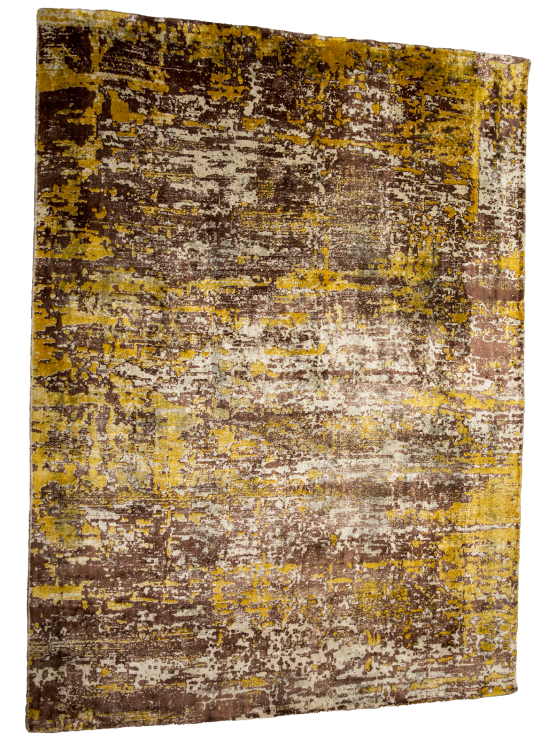 Contemporary Brown Abstract Hand Loom Rug