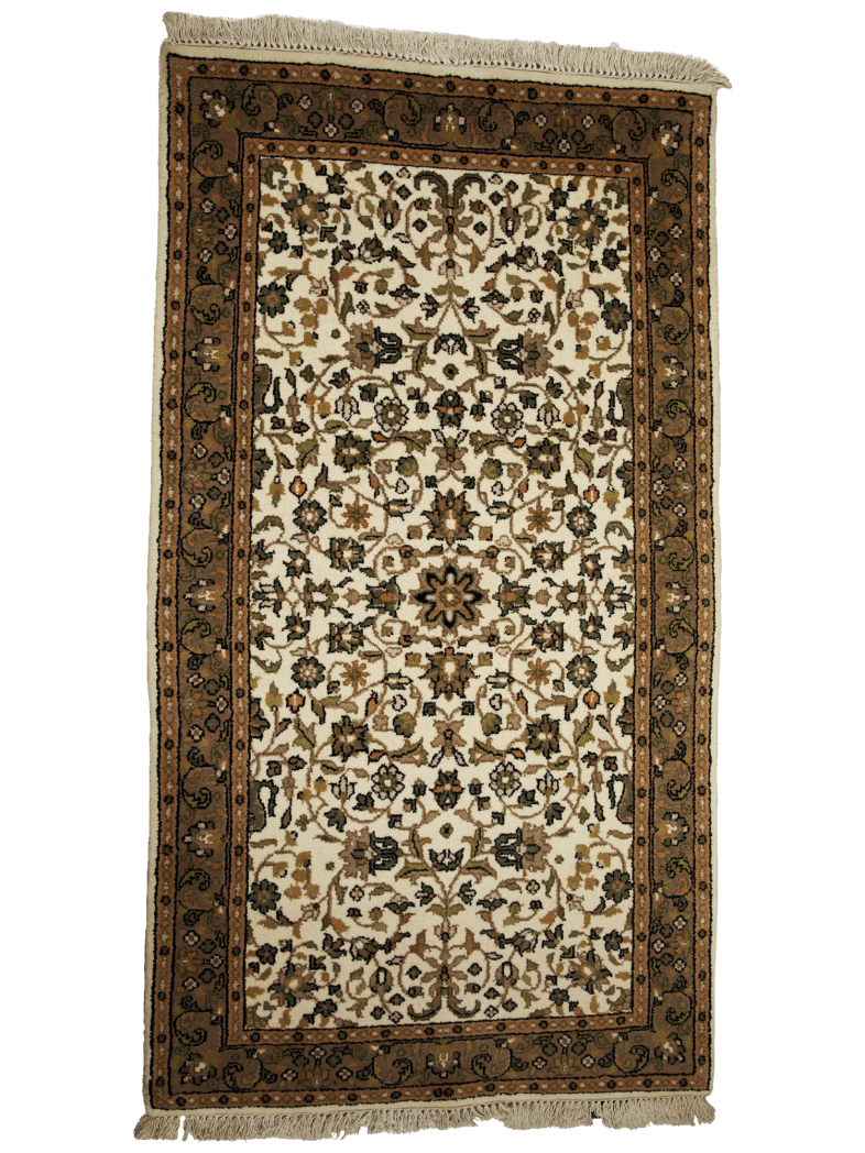 Conventional Beige Original Persian Oriental Hand-Knotted Rug