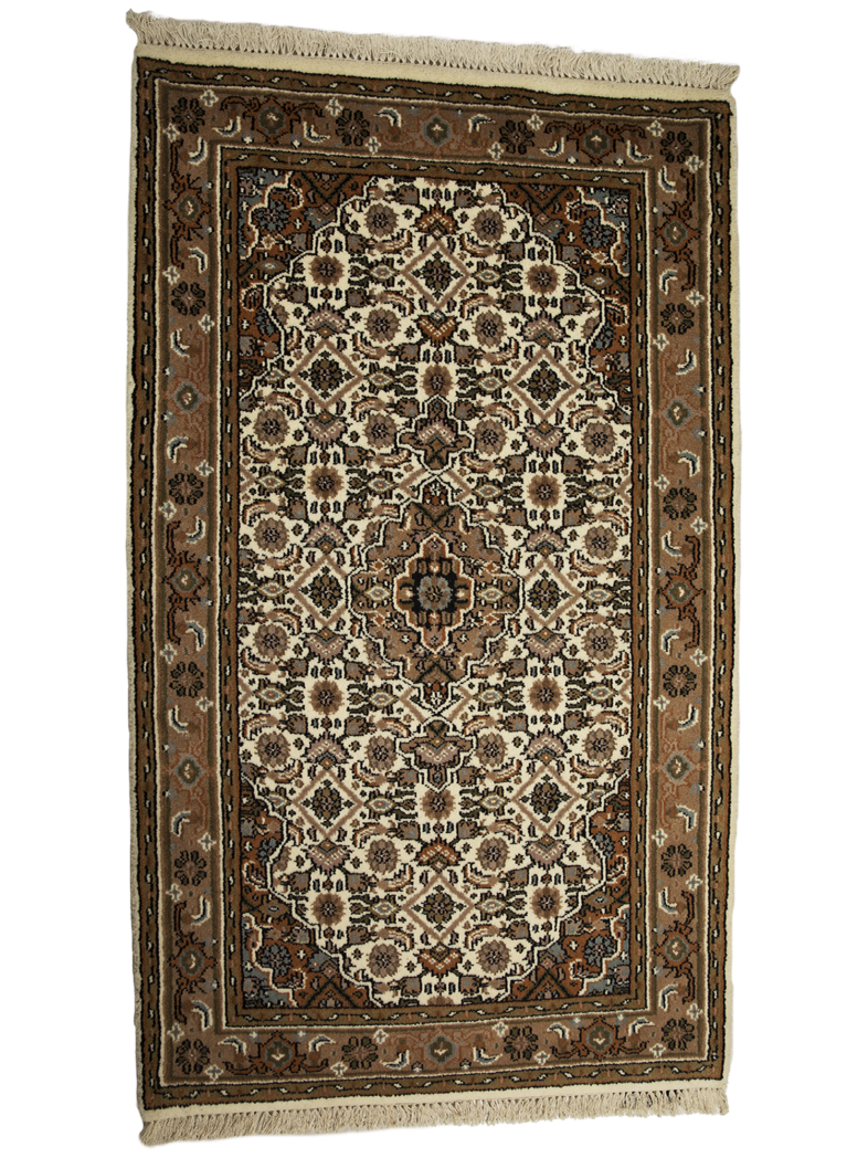 Traditional Beige Authentic Persian & Oriental Hand-Knotted Rug