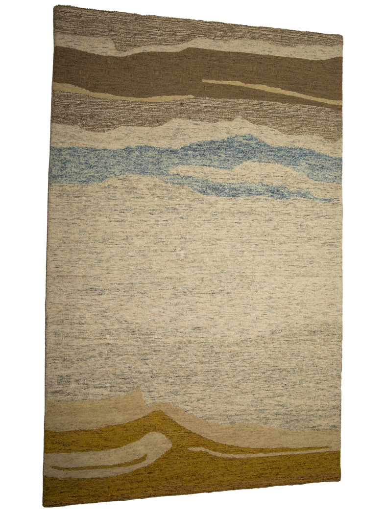 Latest Beige Abstract Hand-Tufted Rug