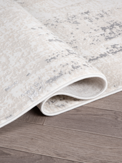 Abstract Beige & Grey Mosaic Living Room Rug