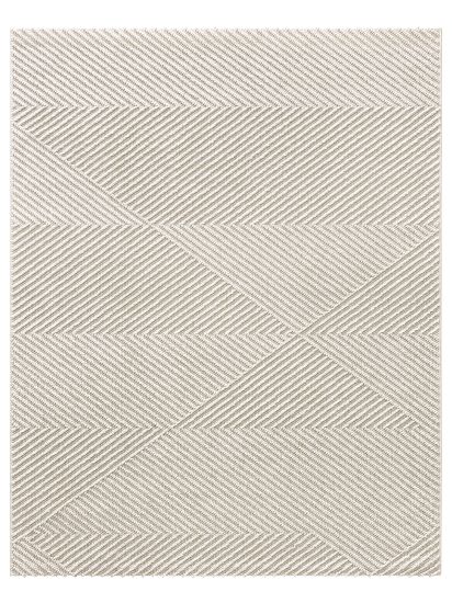 Medro Beige Cream Patterned Bedroom Rug