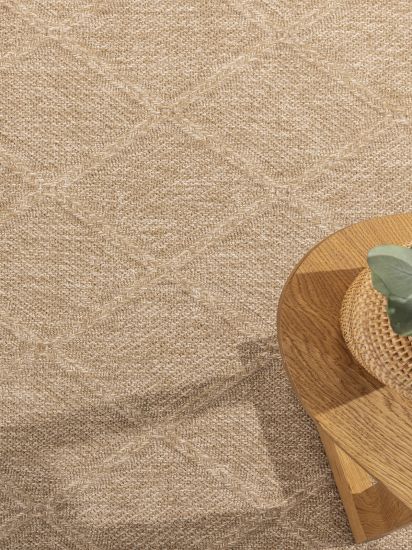 Tactile Brown Geometric Outdoor Rug