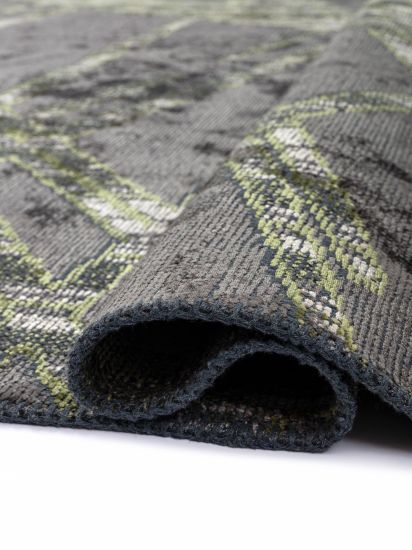 Enthrall Grey & Green Abstract Modern Rug