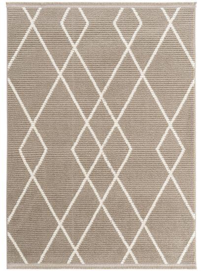 Vetpina Brown Cream Patterned Indoor Rug