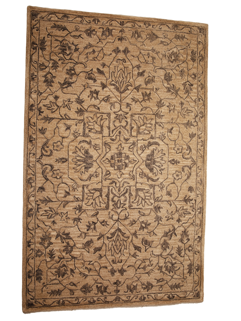 Modern Vintage Brown Hand-Tufted Rug