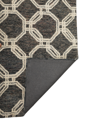 Modern Black Trellis Hand-Tufted Rug