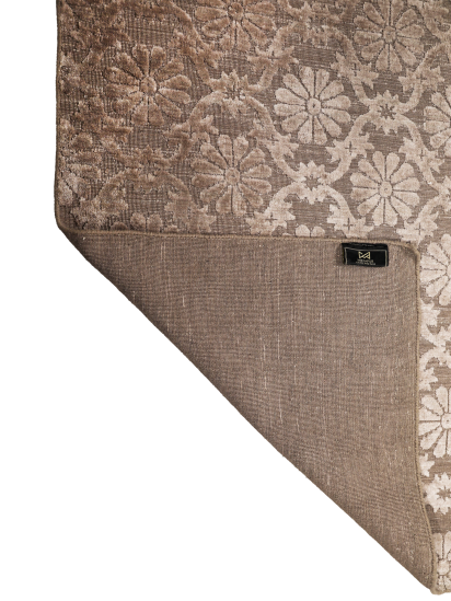 Modern Beige Damask Handloom Rug