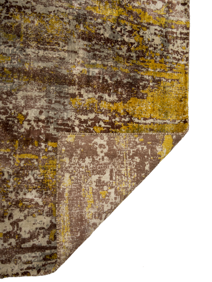 Contemporary Brown Abstract Hand Loom Rug