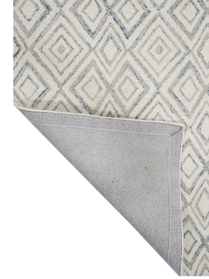 Modern Cream Geometric Hand-Tufted Living Room Rug