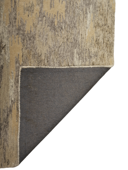 Modern Beige Woolen Abstract Hand-Tufted Living Room Rug