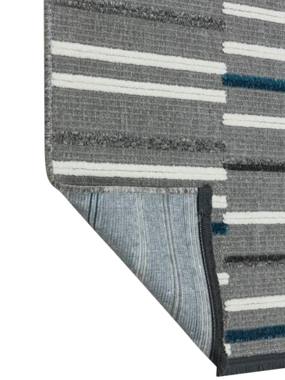 Bertrice Grey Cream Stripe Modern Rug