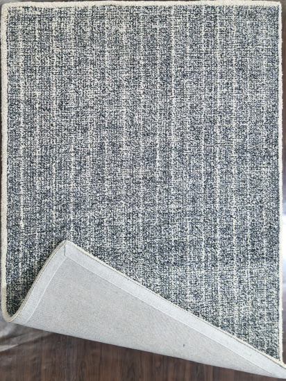 Tufted32 Charcoal Cream Modern Abstract Bedroom Rug