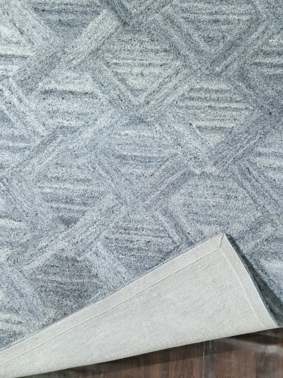 Tufted32 Charcoal Cream Modern Abstract Living Room Rug