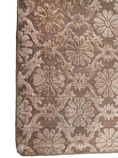 Modern Beige Damask Handloom Rug