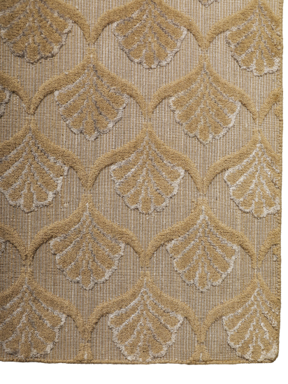 Contemporary Brown Damask Handloom Rug