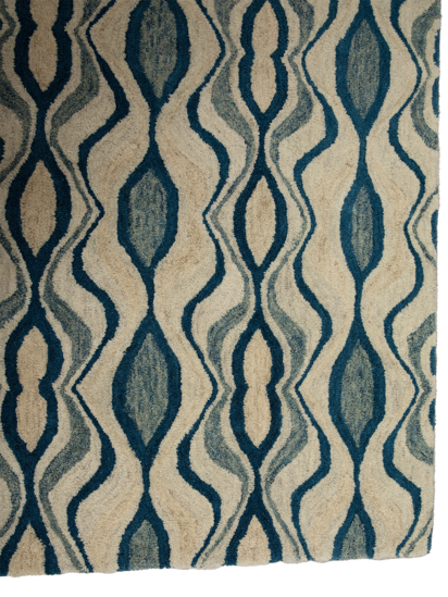 Latest Beige Chevron Hand-Tufted Floral Rug
