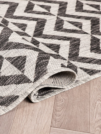 Meadow Grey Black Chevron Outdoor Area Rug