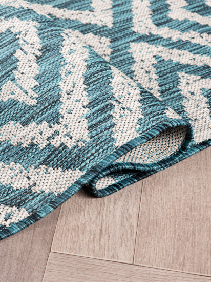 Meadow Blue Grey Geometric Outdoor Area Rug
