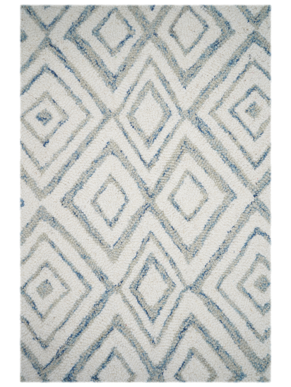 Modern Cream Geometric Hand-Tufted Living Room Rug