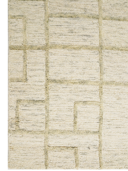Modern Woolen Geometric Beige Living Room Rug