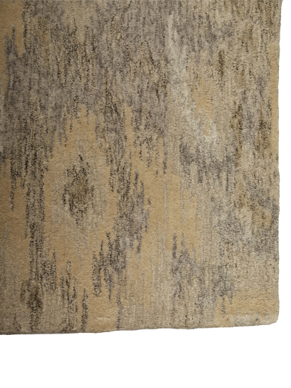 Modern Beige Woolen Abstract Hand-Tufted Living Room Rug