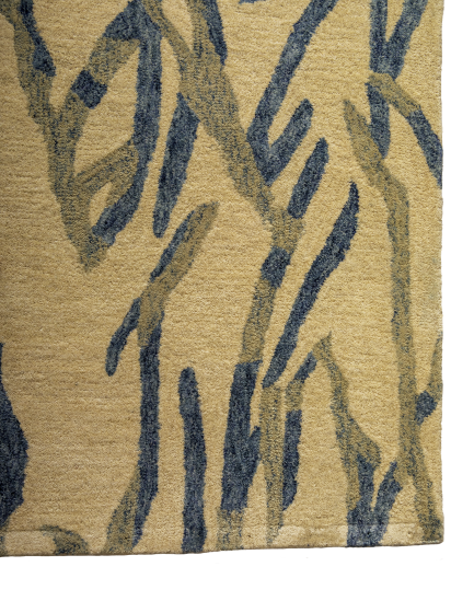 Contemporary Woolen Beige Abstract Hand-Tufted Rug