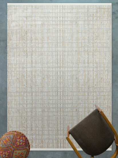 Regal Elegance Cream Beige Stripe Modern Rug