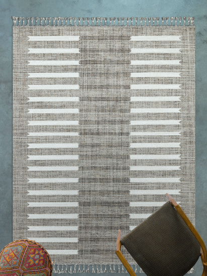 Marque Cream Beige Stripe Contemporary Rug