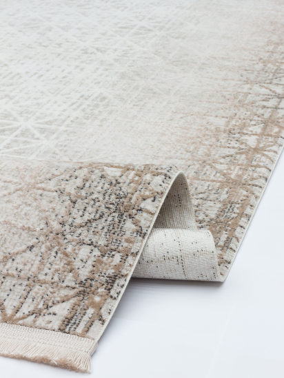 Creamy Beige Robusta Geometric Living Room Rug