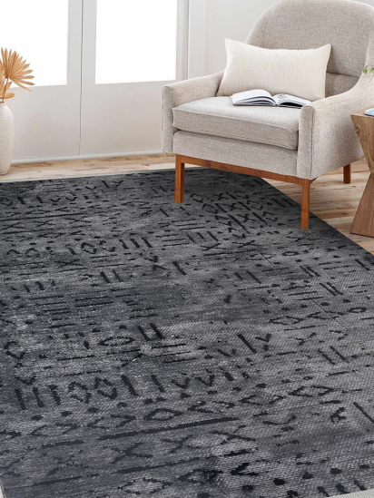 Scandi Venulescape Grey & Black Area Rug