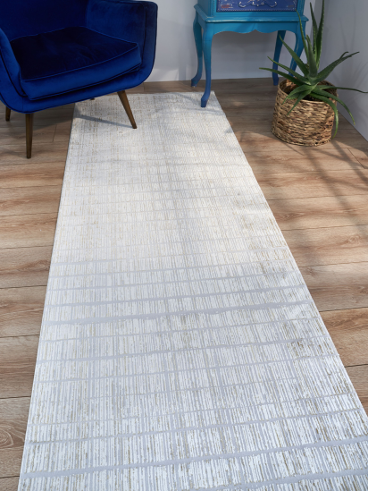 Regal Elegance Cream Beige Stripe Modern Rug