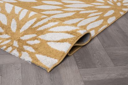 Yellow & White Astral Floral Rug