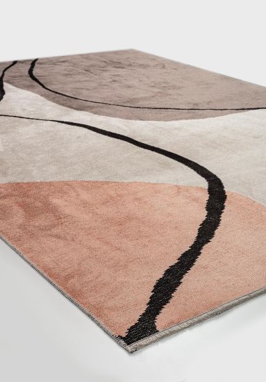 Enchanted Cream Grey Abstract Bedroom Rug