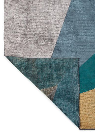 Synchrony Grey & Blue Geometric Modern Rug