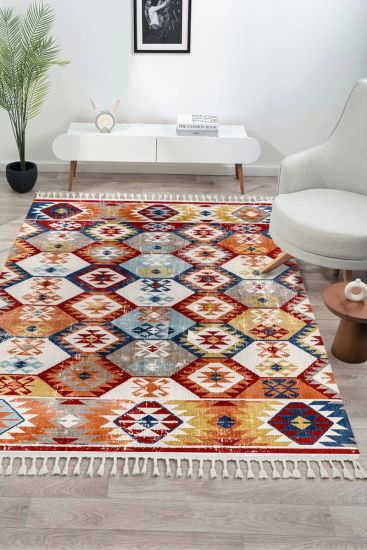 Antiq75 Multicolour Modern Trellis Area Rug