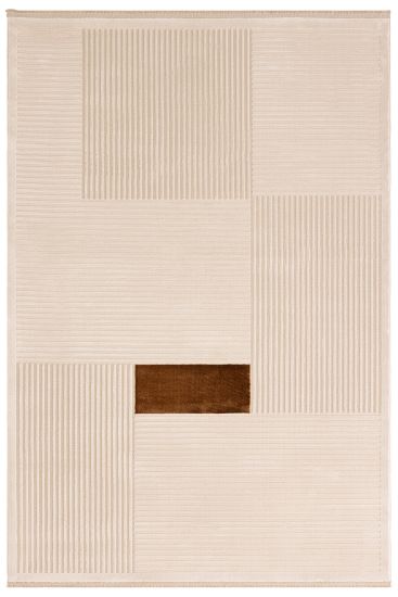 Yukata Brown Modern Patterned Area Rug