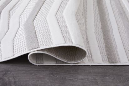 Virelle Cream Grey Modern Geometric Area Rug