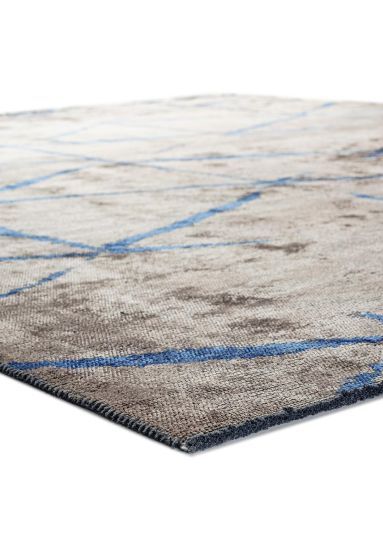 Verdura Grey & Blue Geometric Area Rug
