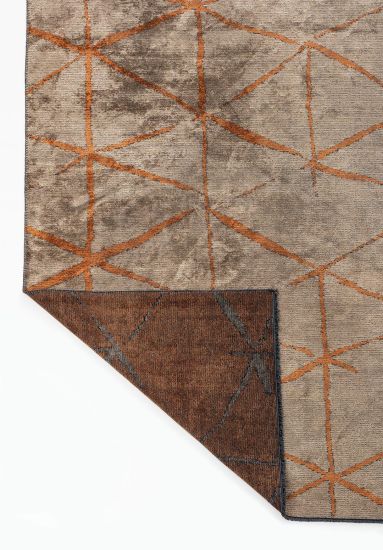 Verdura Brown Geometric Dining Room Rug