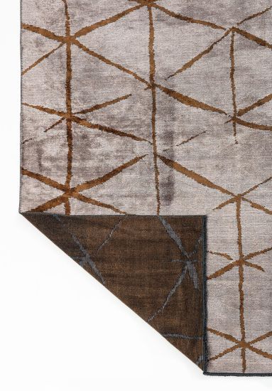 Geometric Brown Verdura Dining Room Rug