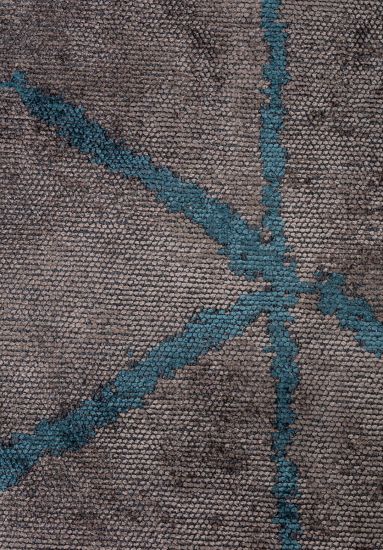Verdura Geometric Grey & Blue Dining Room Rug