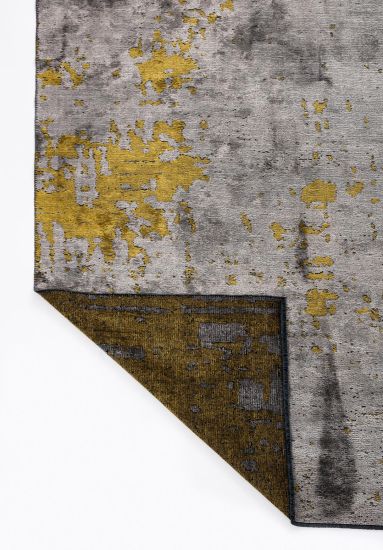 Celesta Grey & Yellow Abstract Living Room Rug