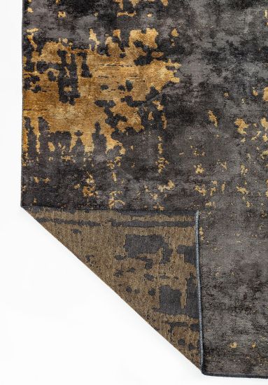 Celesta Grey & Black Abstract Dining Room Rug