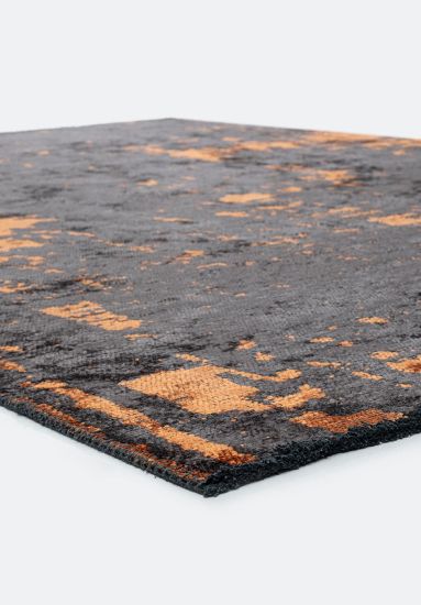 Celesta Grey & Orange Abstract Dining Room Rug