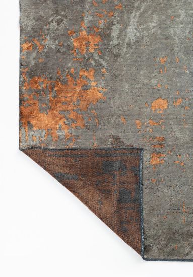 Celesta Brown & Orange Abstract Area Rug